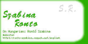 szabina ronto business card